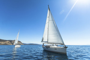 Sailing. Luxury yachts. Boats in sailing regatta.
